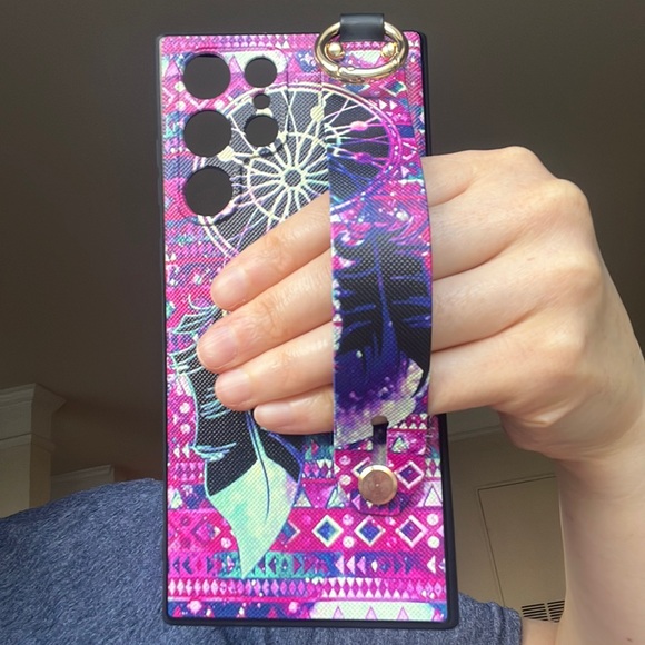 For Samsung Galaxy S22 ultra phone case with wrist strap kickstand keychain ring - Picture 14 of 17